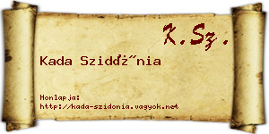 Kada Szidónia névjegykártya